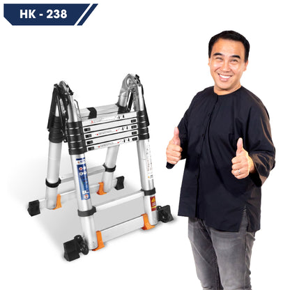 Thang nhôm rút đôi chữ A HAKAWA HK-238